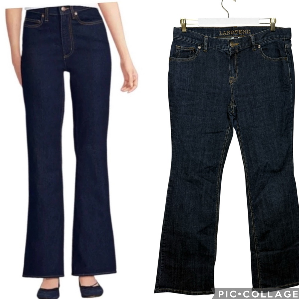 Lands’ End Bootcut Dark Wash Womens Jeans Sz 12 Timeless Country Western Concert